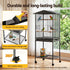 136cm Bird Cage Aviary Open Top Parrot Budgie Stand Wheels Black