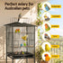 136cm Bird Cage Aviary Open Top Parrot Budgie Stand Wheels Black