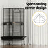 Corner Large Bird Cage Aviary 161cm Wrought Iron Parrot Budgie Stand Wheels