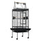 Large Wrought Iron Bird Cage – Play‑Top, Lockable Wheels, Slide‑Out Trays