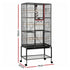 176cm 3-Tier Large Bird Cage Aviary with Ladder Parrot Budgie Wheels Black