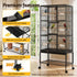 176cm 3-Tier Large Bird Cage Aviary with Ladder Parrot Budgie Wheels Black