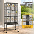 176cm 3-Tier Large Bird Cage Aviary with Ladder Parrot Budgie Wheels Black