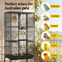 176cm 3-Tier Large Bird Cage Aviary with Ladder Parrot Budgie Wheels Black