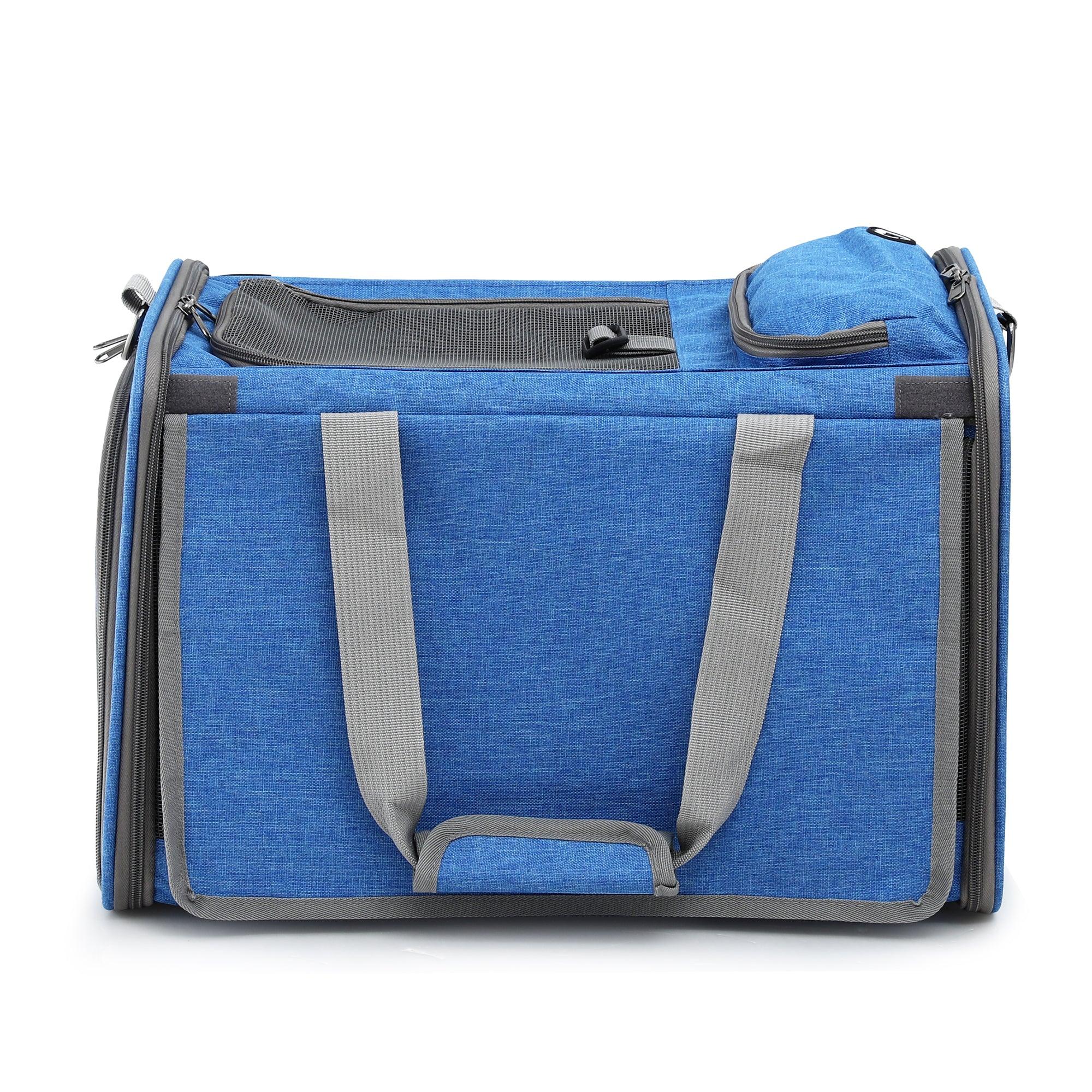 Pet Carrier Bag Foldable Dog Cat Durable Crate Travel Cage Portable Car Kennel Blue