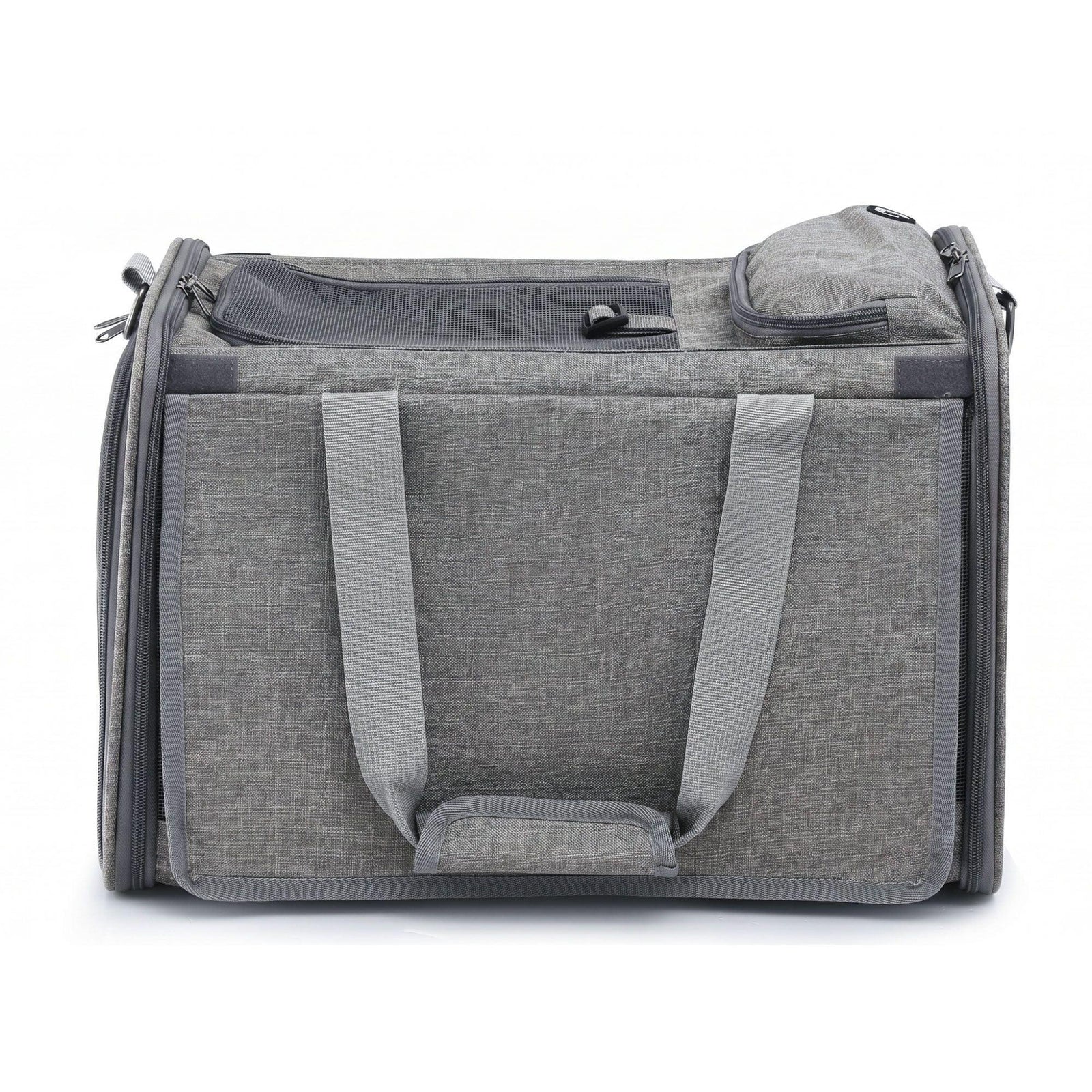 Pet Carrier – Foldable, Mesh Window, Portable, 7.5kg Capacity, Grey