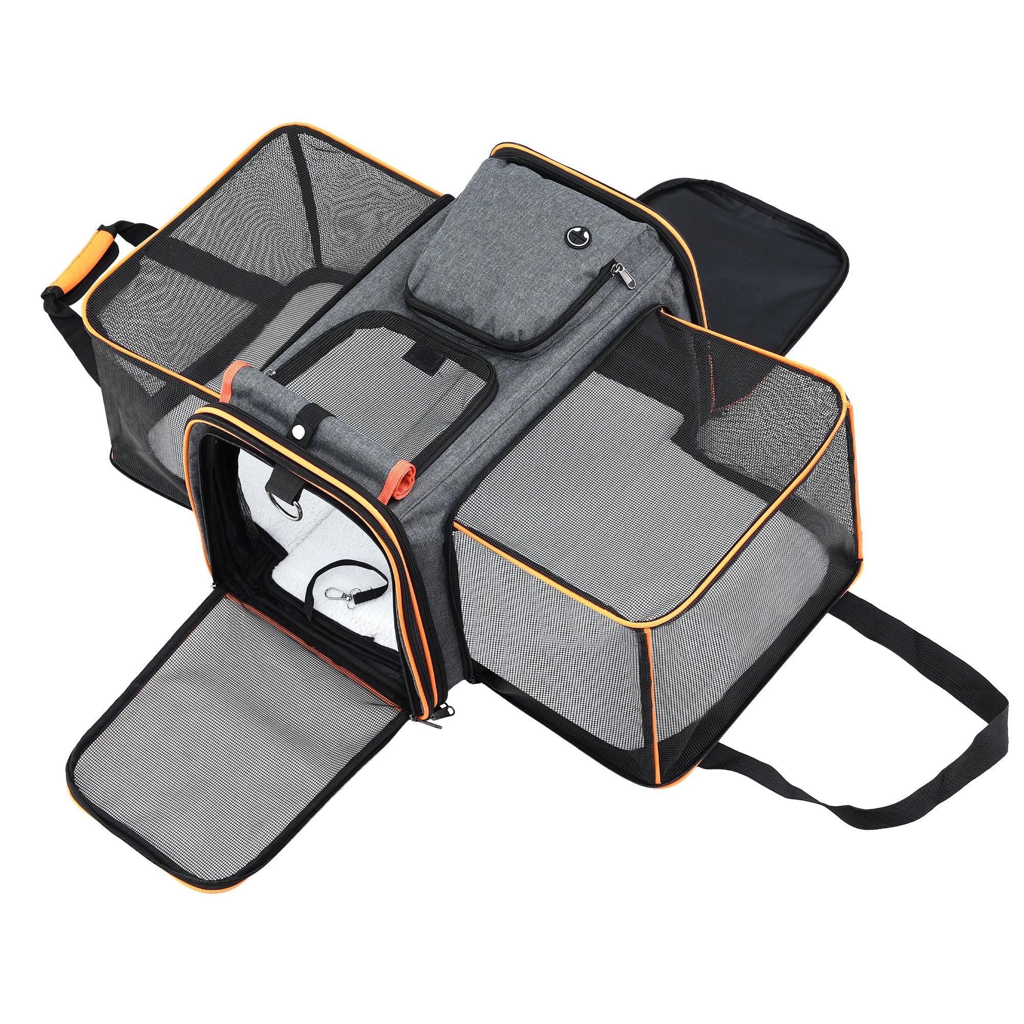 Pet Carrier Bag Foldable Expandable Dog Cat Travel Cage Portable Car Kennel