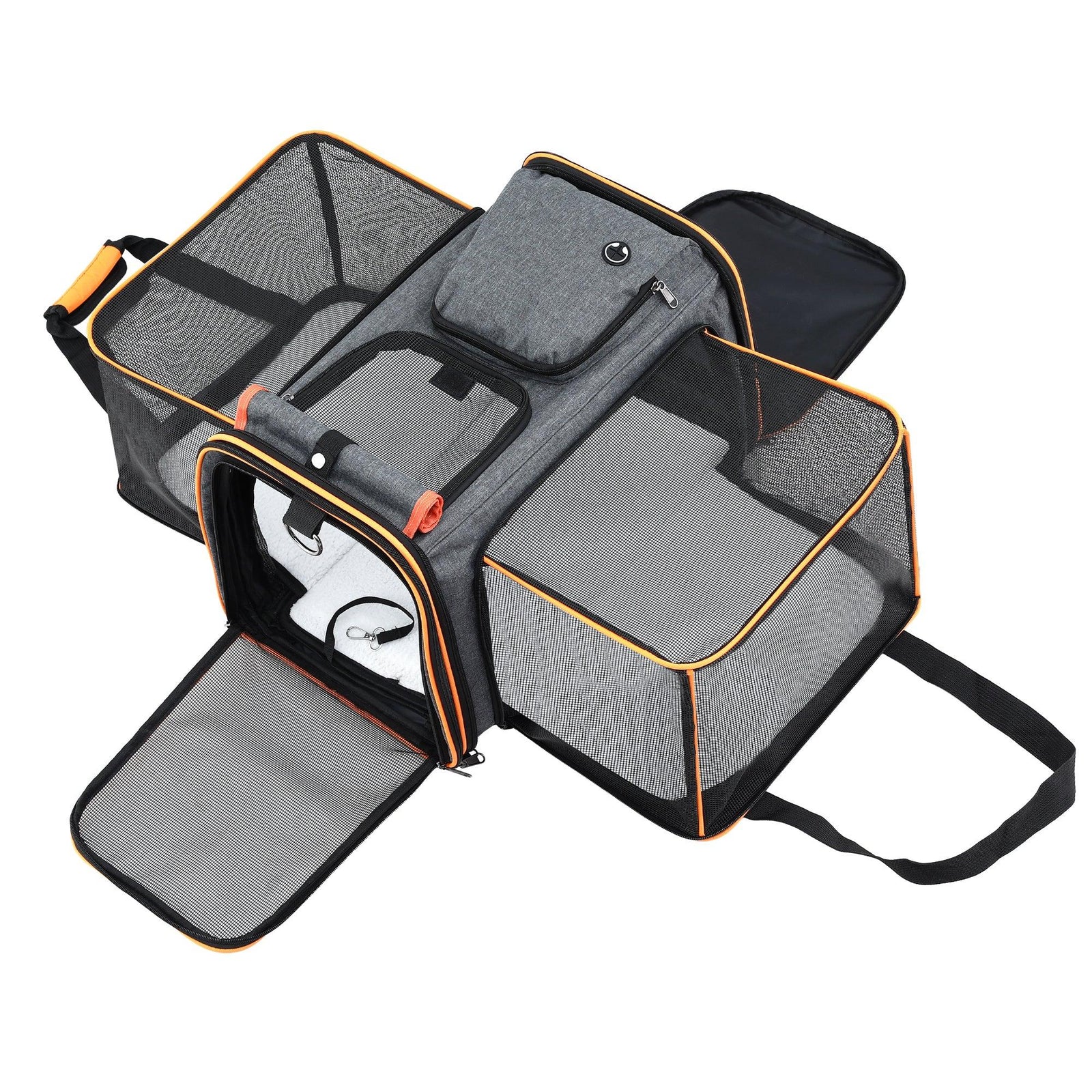 Pet Carrier Bag Foldable Expandable Dog Cat Travel Cage Portable Car Kennel
