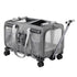 Pet Carrier Swivel Wheels Foldable Cat Dog Trolley Stroller Travel Bag Grey