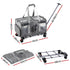 Pet Carrier Swivel Wheels Foldable Cat Dog Trolley Stroller Travel Bag Grey