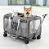 Pet Carrier Swivel Wheels Foldable Cat Dog Trolley Stroller Travel Bag Grey