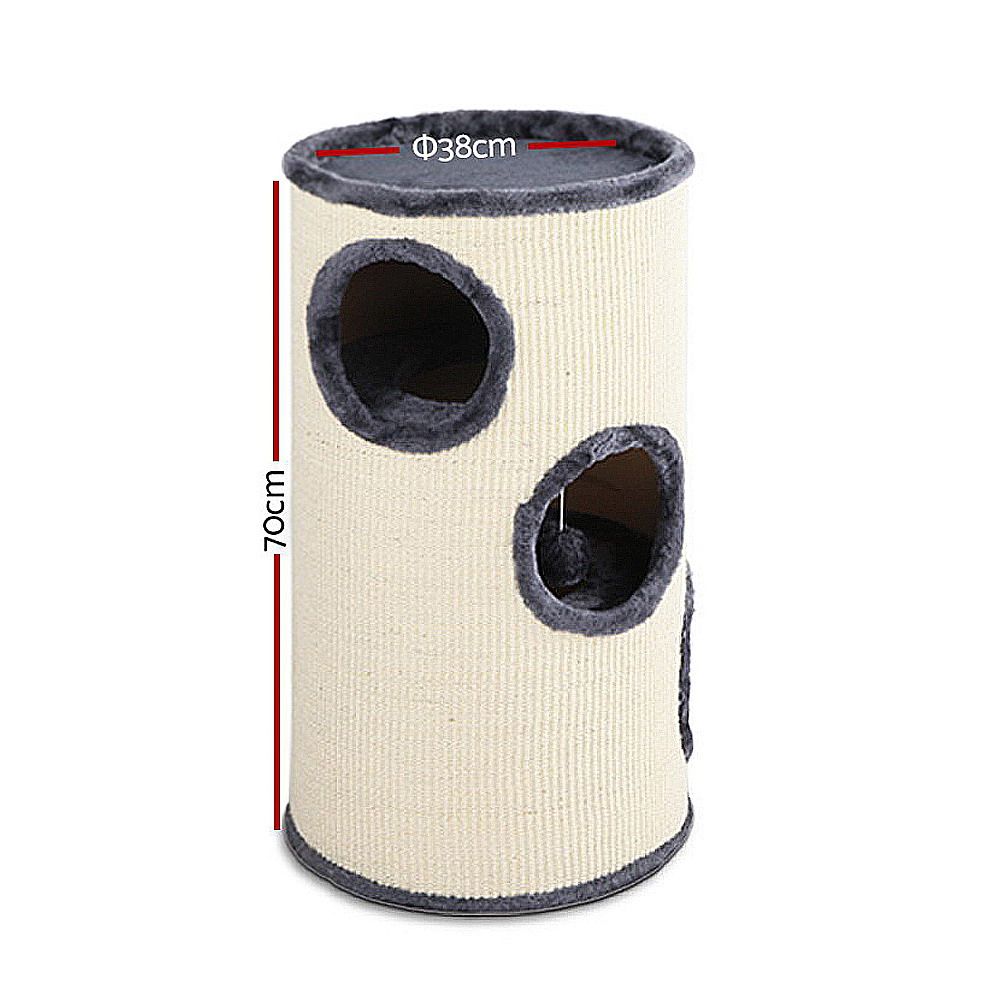 70cm Cat Tree Scratching Post Condo Tower with Hideouts & Toy Ball