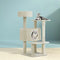 90cm Cat Tree Tower with Condo Scratching Posts Beige Cat Furniture
