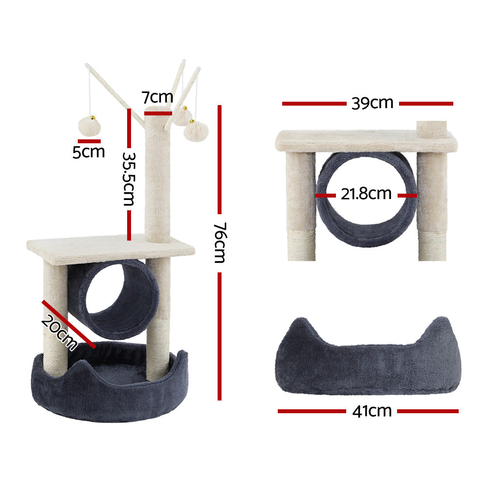 Cat Tree 76cm Scratching Post Tower Scratcher Condo House Hanging toys