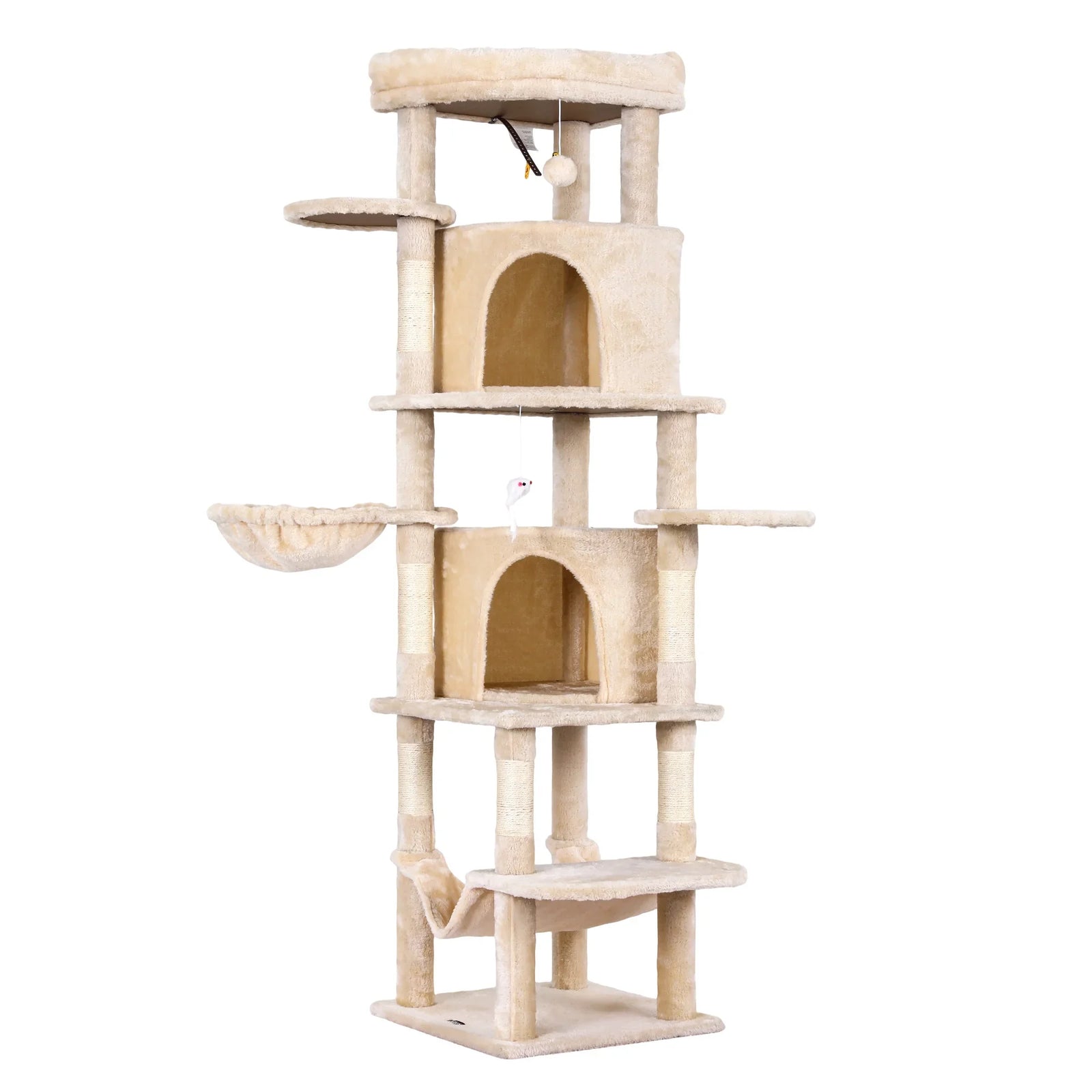 Cat Tree Tower 167cm Large Scratching Post Furniture Scratcher House Beige