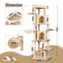 Cat Tree Tower 167cm Large Scratching Post Furniture Scratcher House Beige