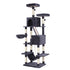 Cat Tree Tower 206cm Large Scratching Post Furniture Scratcher House Grey