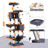 Cat Tree Tower 206cm Large Scratching Post Furniture Scratcher House Grey