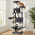 Cat Tree Tower 206cm Large Scratching Post Furniture Scratcher House Grey