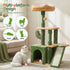 Cat Tree Tower 101cm Scratching Post Furniture Scratcher House Green