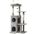 Cat Tree Tower 127cm Scratching Post Furniture Scratcher House Light Grey