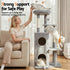 Cat Tree Tower 127cm Scratching Post Furniture Scratcher House Light Grey