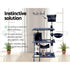 141cm Cat Tree Scratching Post Tower with Hammock & Swing Grey