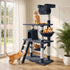 141cm Cat Tree Scratching Post Tower with Hammock & Swing Grey