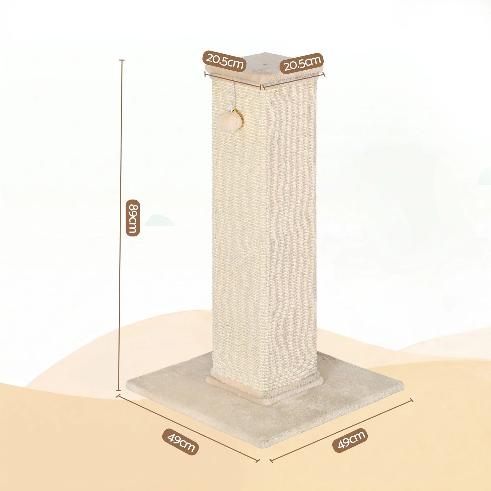Cat Tree 89cm Scratching Post Tower Scratcher Wood Condo Bed House Trees Beige