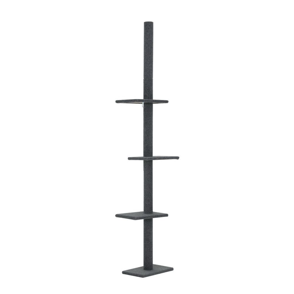 290cm Floor to Ceiling Cat Tree Scratching Post Tower Grey