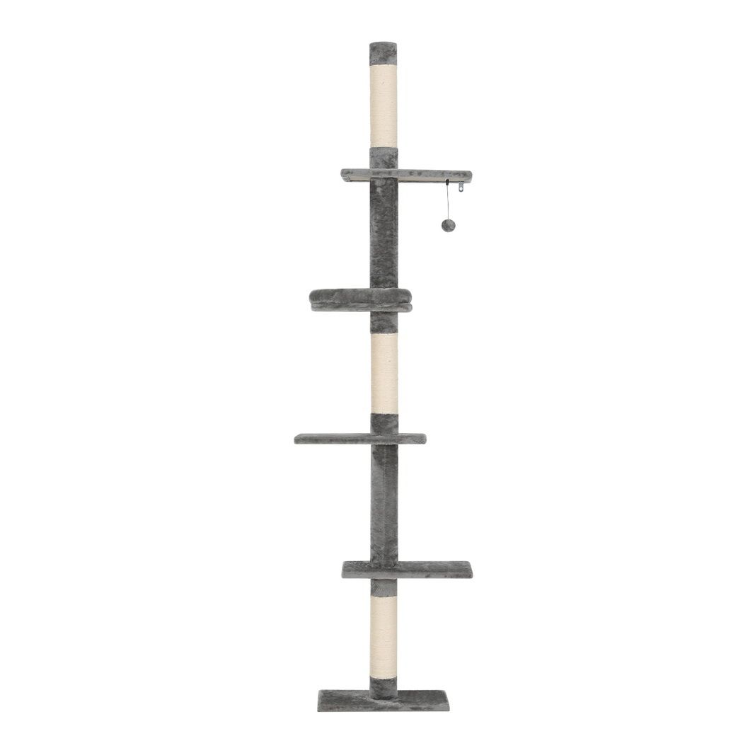 290cm Floor to Ceiling Cat Tree Tower with Bed & Scratching Posts