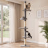 290cm Floor to Ceiling Cat Tree Tower with Bed & Scratching Posts