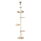 270cm Floor to Ceiling Cat Tree Tower Scratching Post Adjustable Beige