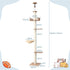 270cm Floor to Ceiling Cat Tree Tower Scratching Post Adjustable Beige