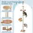 270cm Floor to Ceiling Cat Tree Tower Scratching Post Adjustable Beige