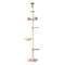 Cat Tree Tower Floor to Ceiling Scratching Post 270cm Beige