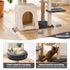 Cat Tree Tower 133cm Rotatable L-Shape Design Scratching Post Furniture Scratcher House Grey & Beige
