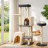 Cat Tree Tower 133cm Rotatable L-Shape Design Scratching Post Furniture Scratcher House Grey & Beige