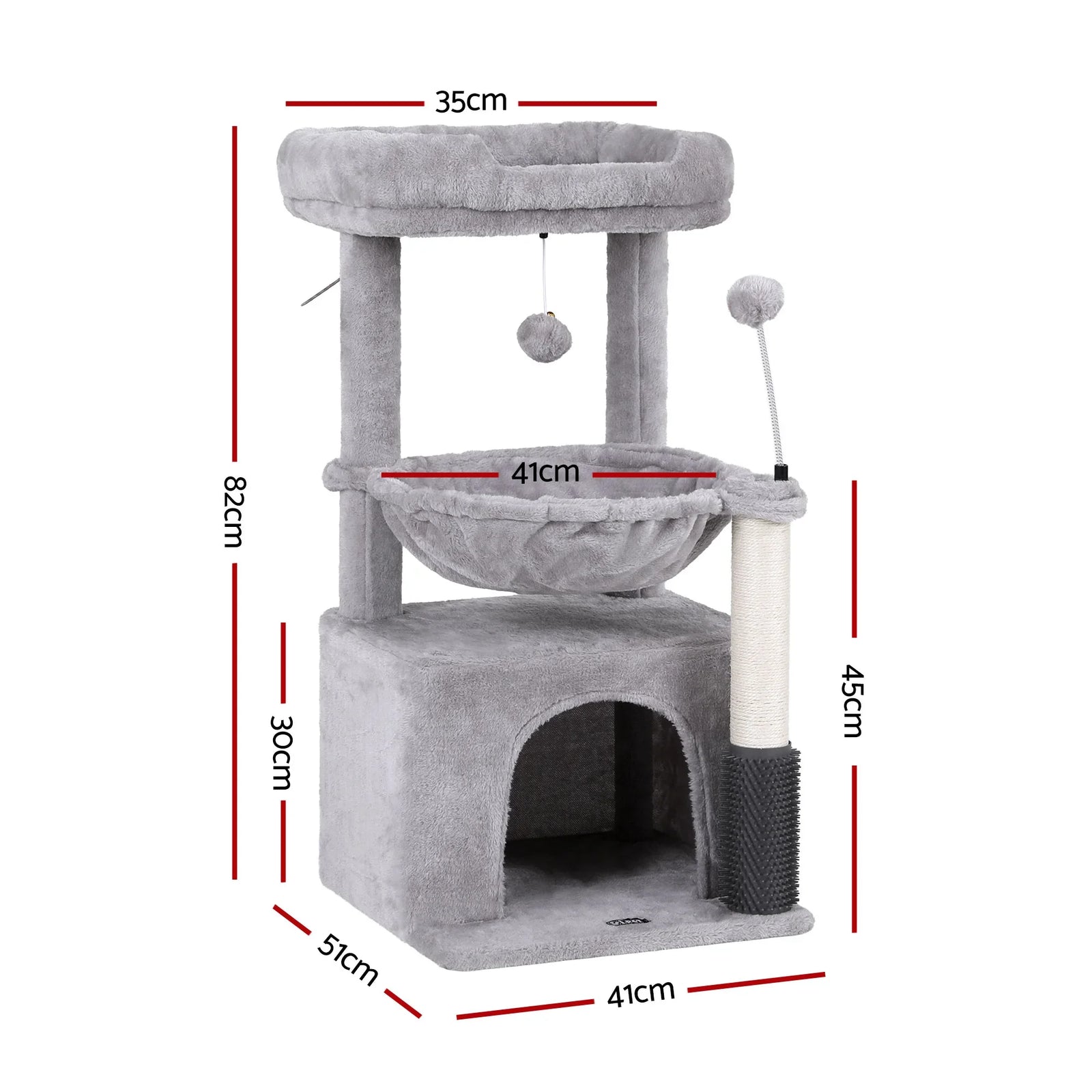 Cat Tree Tower 82cm Scratching Post Furniture Scratcher House Light Grey