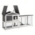 180cm Wooden Chicken Coop Hen House Rabbit Hutch Run with Trays Grey