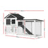 180cm Wooden Chicken Coop Hen House Rabbit Hutch Run with Trays Grey