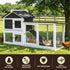 180cm Wooden Chicken Coop Hen House Rabbit Hutch Run with Trays Grey