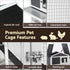 180cm Wooden Chicken Coop Hen House Rabbit Hutch Run with Trays Grey