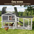 180cm Wooden Chicken Coop Hen House Rabbit Hutch Run with Trays Grey