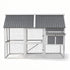 Chicken Coop Large Outdoor Rabbit Hutch Chook House Hatch Box With Run Grey White