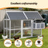 Chicken Coop Large Outdoor Rabbit Hutch Chook House Hatch Box With Run Grey White