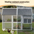 Chicken Coop Large Outdoor Rabbit Hutch Chook House Hatch Box With Run Grey White
