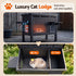 Outdoor Cat House, Pet Kennel Enclosure Shelter & Rabbit Hutch, Black Combo