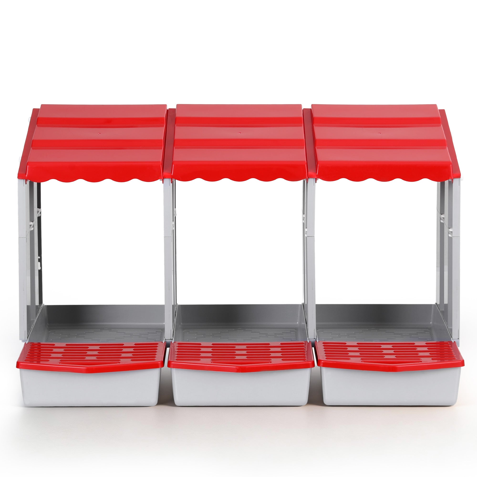 Chicken Nesting Box 3 Hole Roll Away Poultry Hen Laying Egg Hutch Red