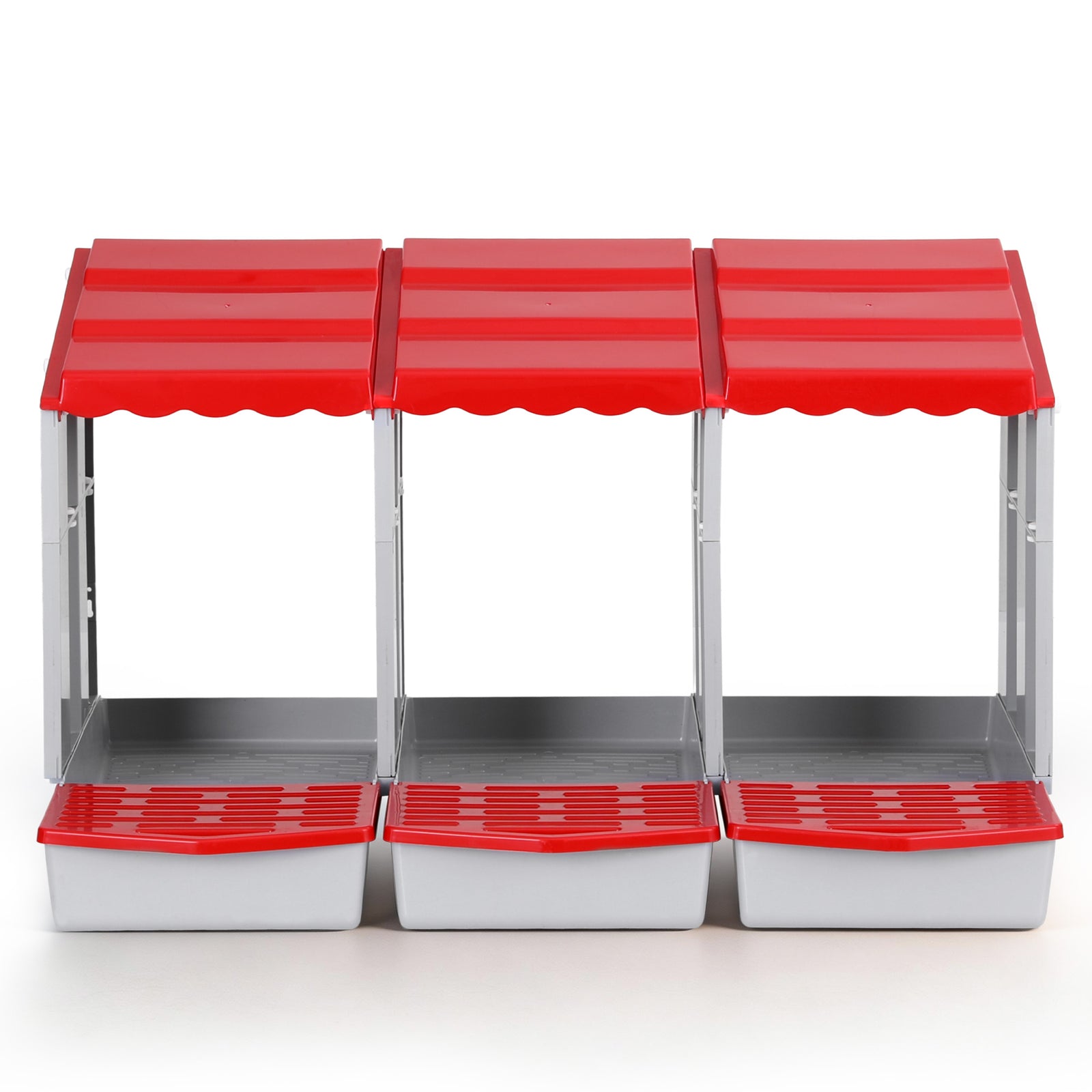 Chicken Nesting Box 3 Hole Roll Away Poultry Hen Laying Egg Hutch Red